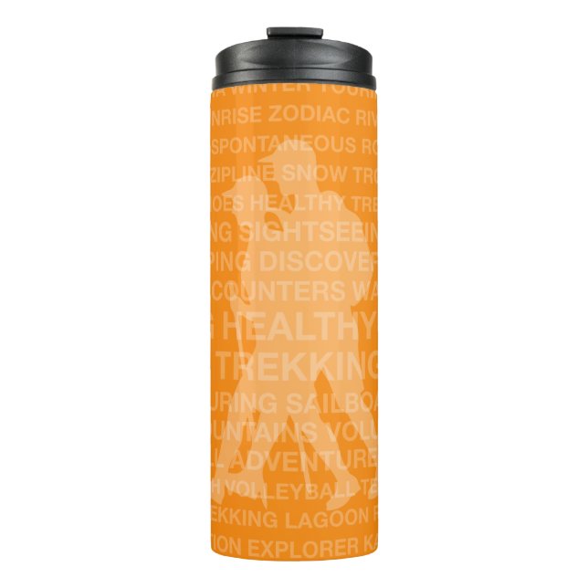 Healthy Trekking Tangerine Travel Thermal Tumbler (Front)