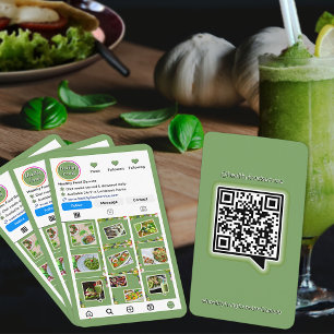 Healthy Vegan Food Services Trendy Instagram Style Business Card