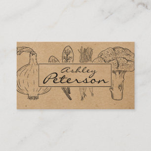 Healthy vegetable garden & craft paper  business card