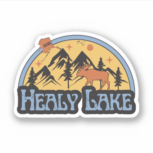 Healy Lake, Alaska Sticker (Front)