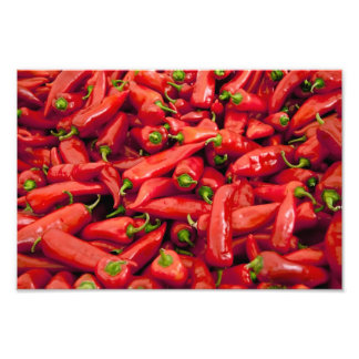 Heap Of Ripe Big Red Peppers Photo Print