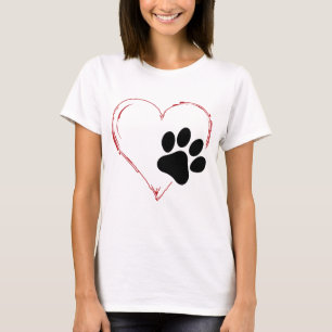 Hear Dog Paw. I love dogs T-Shirt