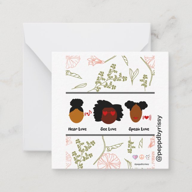 Hear Love, See Love, Speak Love Flat Card (Front)
