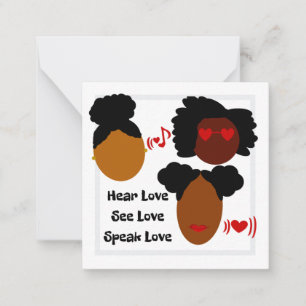 Hear Love, See Love, Speak Love Flat Card
