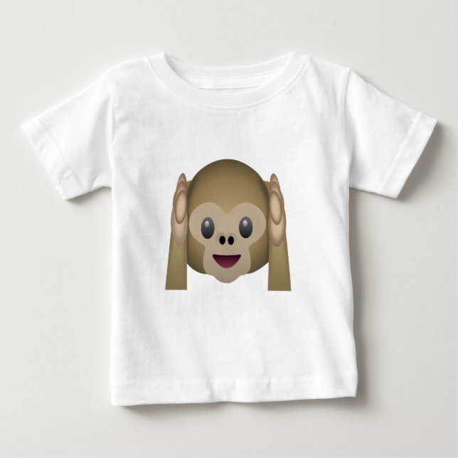 Hear No Evil Monkey Emoji Baby T-Shirt (Front)