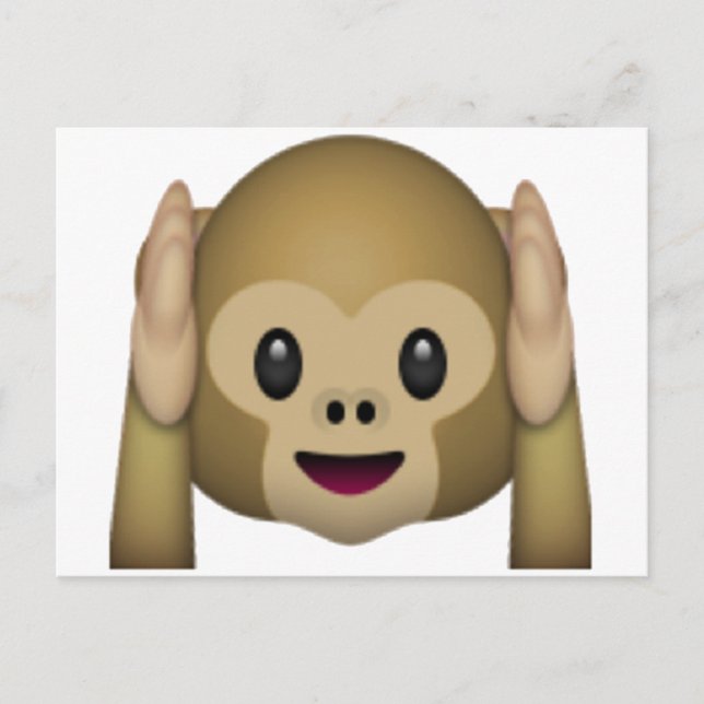 Hear No Evil Monkey - Emoji Postcard (Front)