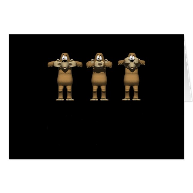 Hear No Evil Monkeys (Front Horizontal)