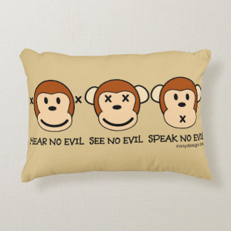 Hear No Evil Monkeys Decorative Cushion