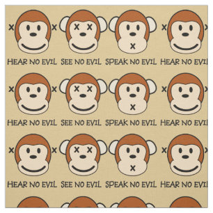 Hear No Evil Monkeys Fabric
