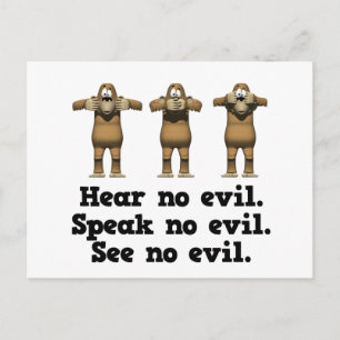 Hear No Evil Monkeys Postcard