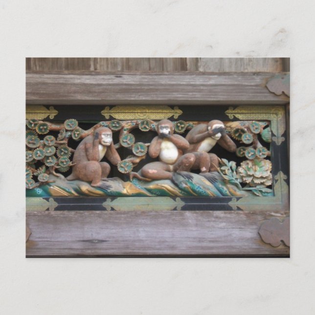 Hear no evil, see no evil, say no evil postcard (Front)