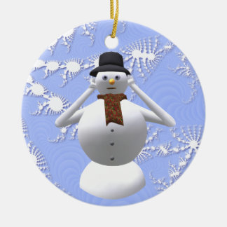 Hear No Evil Snowman Christmas Tree Decoration