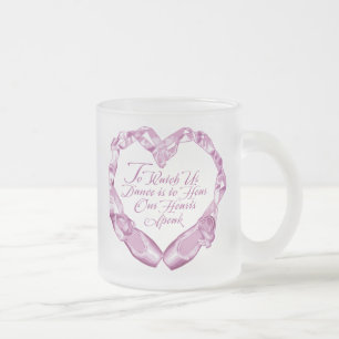 Hear Our Ballet Hearts Frosted Glass Coffee Mug