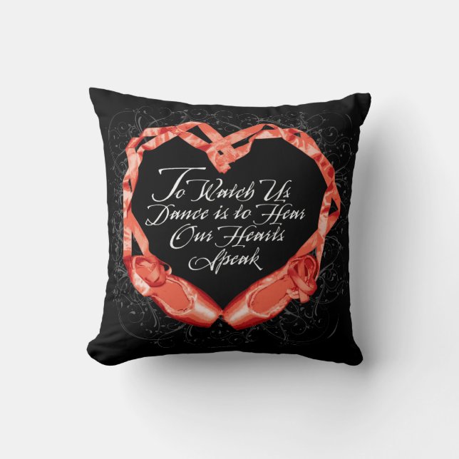 Hear Our Ballet Hearts Throw Pillow (Front)