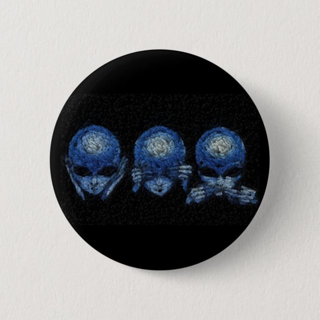 Hear, See, Speak....No Evil Button (Front)