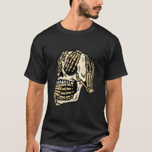 Hear See Speak No Evil Halloween Skull Skeleton Bo T-Shirt