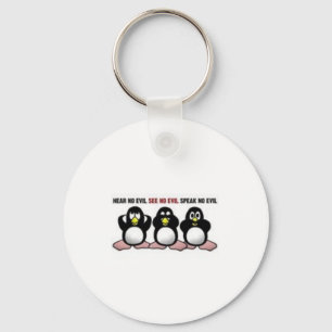 Hear See Speak No Evil Penguins Key Ring