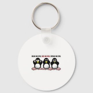 Hear See Speak No Evil Penguins Key Ring