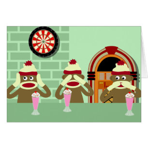 Hear, See, Speak No Evil Sock Monkeys Ice Cream