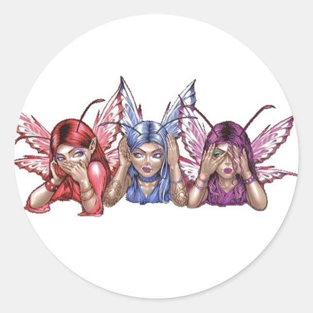 Hear, Speak, See No Evil Classic Round Sticker (Front)