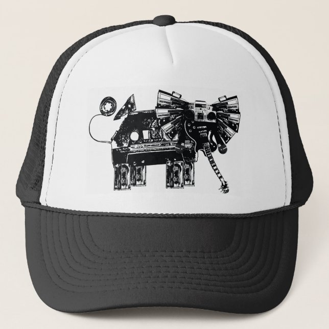 hear the elephants trucker hat (Front)