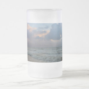 Hear The Waves Frosted Glass Beer Mug