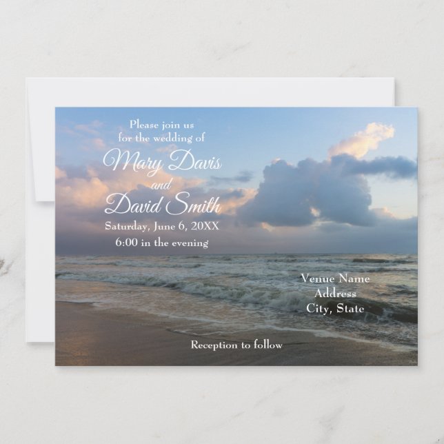Hear The Waves Wedding Invitation (Front)