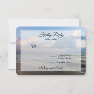 Hear The Waves Wedding RSVP Card