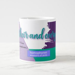 Hear, Their, and Everywear – Alfa Sity Homophones  Large Coffee Mug