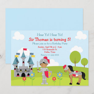 Hear Ye African American Knight Birthday Party Invitation