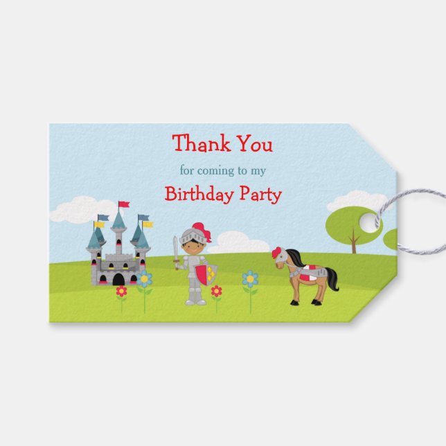 Hear Ye African American Knight Gift Tag (Front (Horizontal))