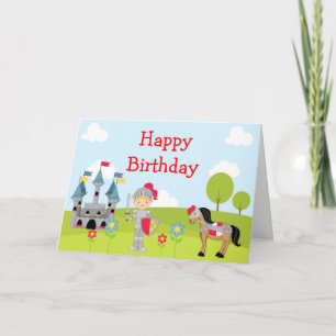 Hear Ye Blonde Cute Knight Birthday Card