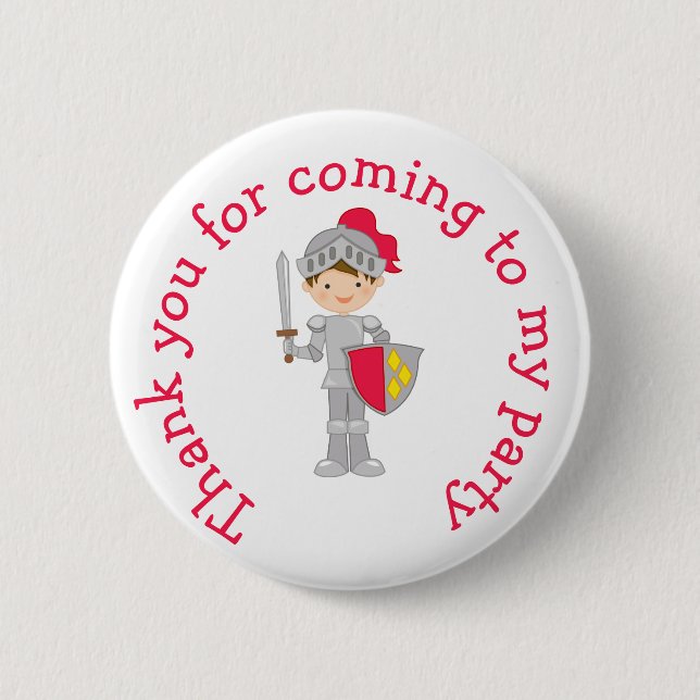 Hear Ye Brunett Cute Knight 'Thank you for coming' 6 Cm Round Badge (Front)