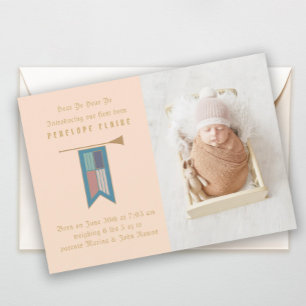 Hear Ye Hear Ye Mediaeval Photo Birth Announcement