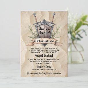 Hear Ye Hear Ye Mediaeval Renaissance Birthday Invitation