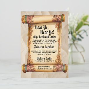 Hear Ye, Hear Ye! Medieval Royal Birthday Invitation