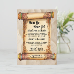 Hear Ye, Hear Ye! Medieval Royal Birthday Invitation