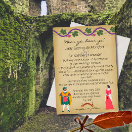 HEAR YE! Mediaeval Faux Parchment Wedding Invitation