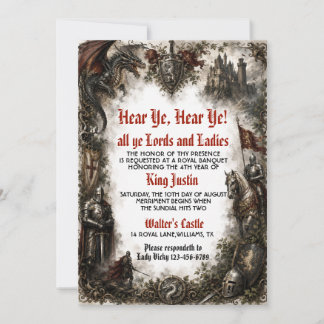 Hear Ye Mediaeval Renaissance Fair Castle Invitation