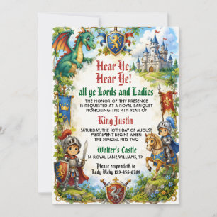Hear Ye Mediaeval Renaissance Royal Birthday Invitation