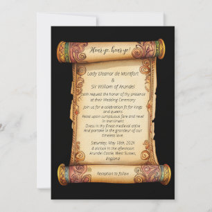 Hear Ye Medieval Scroll Ornate Wedding Invitation