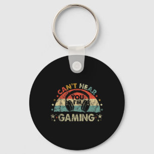 Hear You Im Gaming Funny Vintage Gamer Gift Headse Key Ring