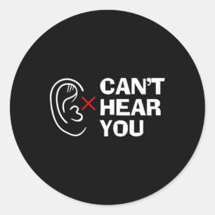 Hear You Sign Language Deaf Classic Round Sticker