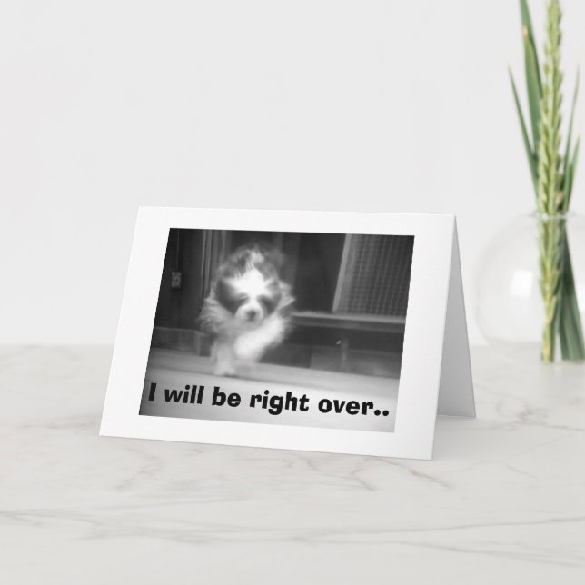 HEARD "YOU" MADE THE NAUGHTY LIST=BE RIGHT OVER! HOLIDAY CARD (Front)