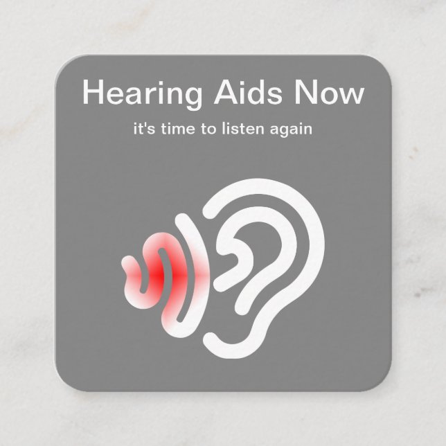 Hearing Aid Centre And Audiology Square Business Card (Front)