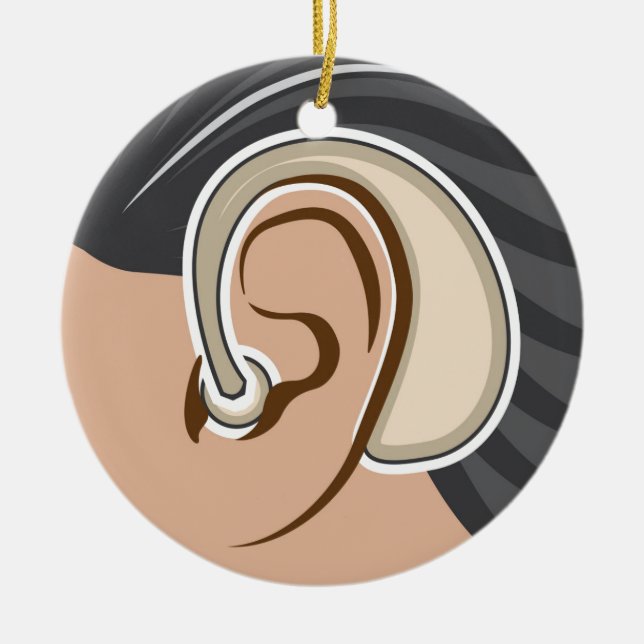 Hearing Aid Ceramic Tree Decoration (Front)