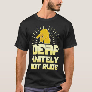 Hearing Aid Deaf Pride ASL hand sign language Deaf T-Shirt