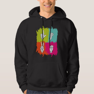 Hearing Aid Deaf Pride ASL hand sign language Gest Hoodie