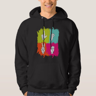 Hearing Aid Deaf Pride ASL hand sign language Gest Hoodie