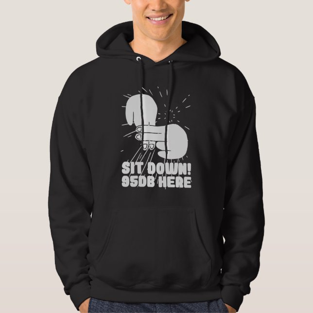 Hearing Aid Deaf Pride ASL hand sign language sit  Hoodie (Front)